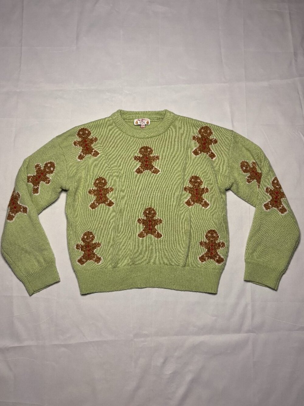 Merry Christmas by Poof New York Gingerbread Man Sweater Size Large